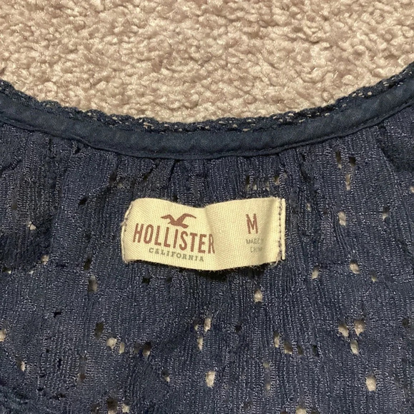 Hollister Navy Lace Cap Sleeve Top M - Picture 8 of 15